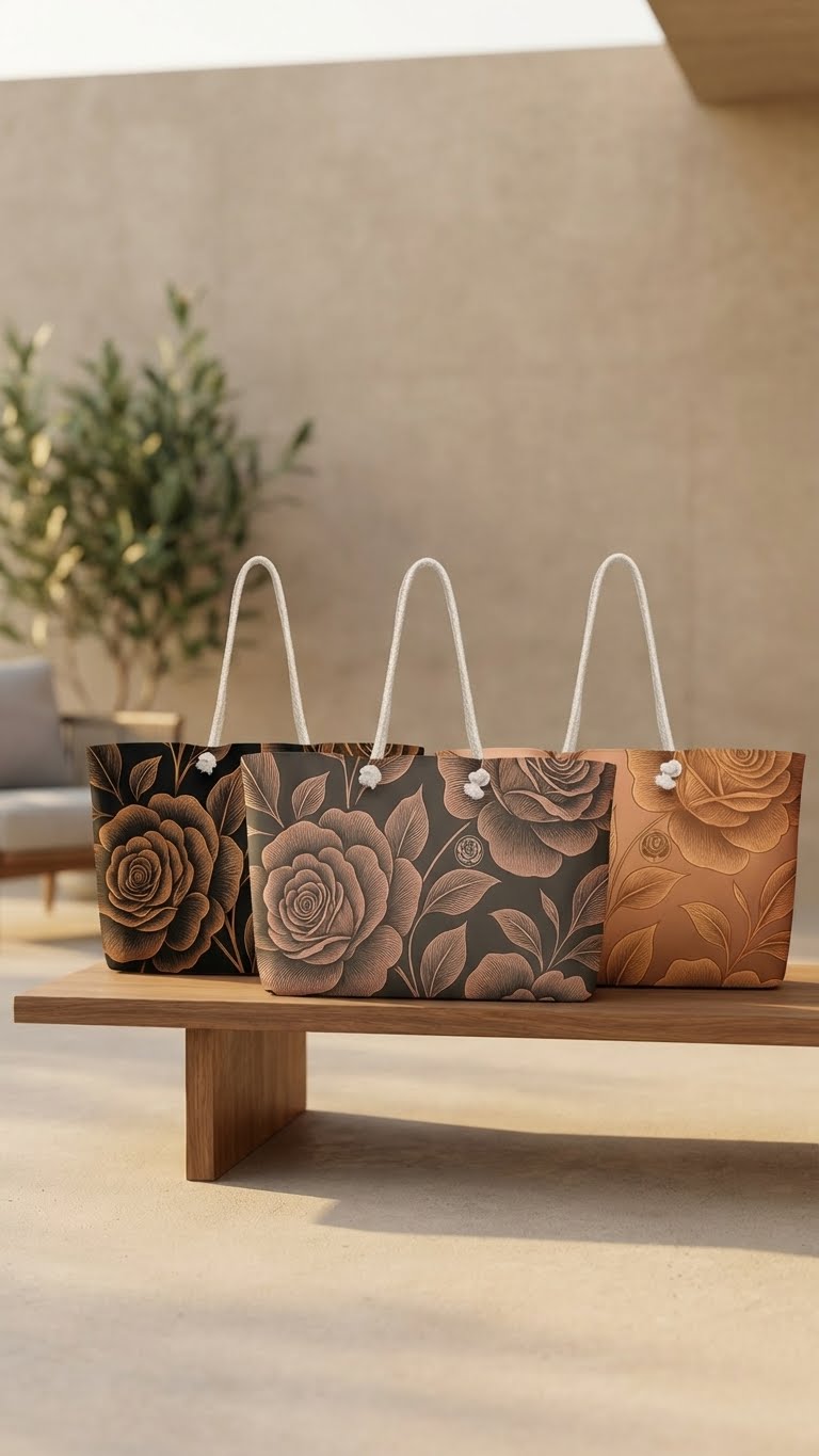 Eternal Bloom Tote - Metallic Rose Gold