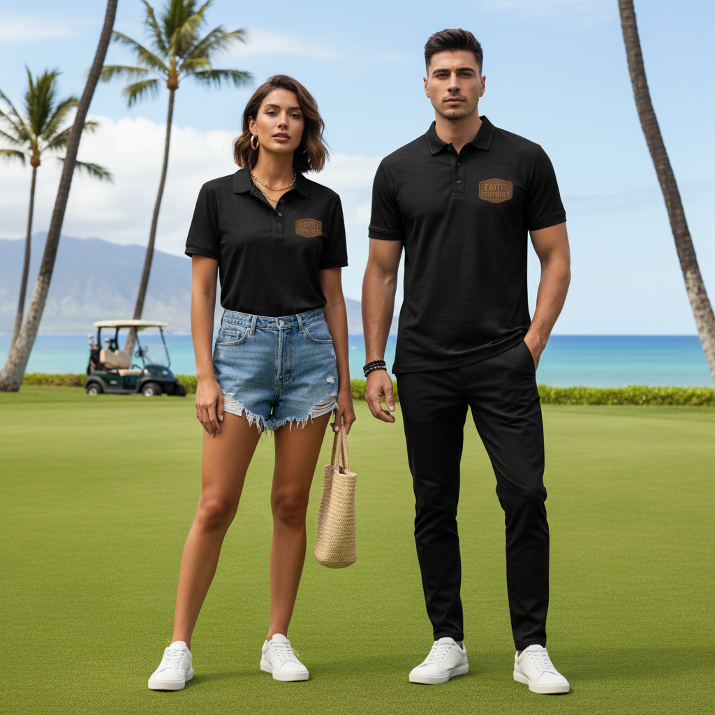 Faith Certified Black Signature Polo