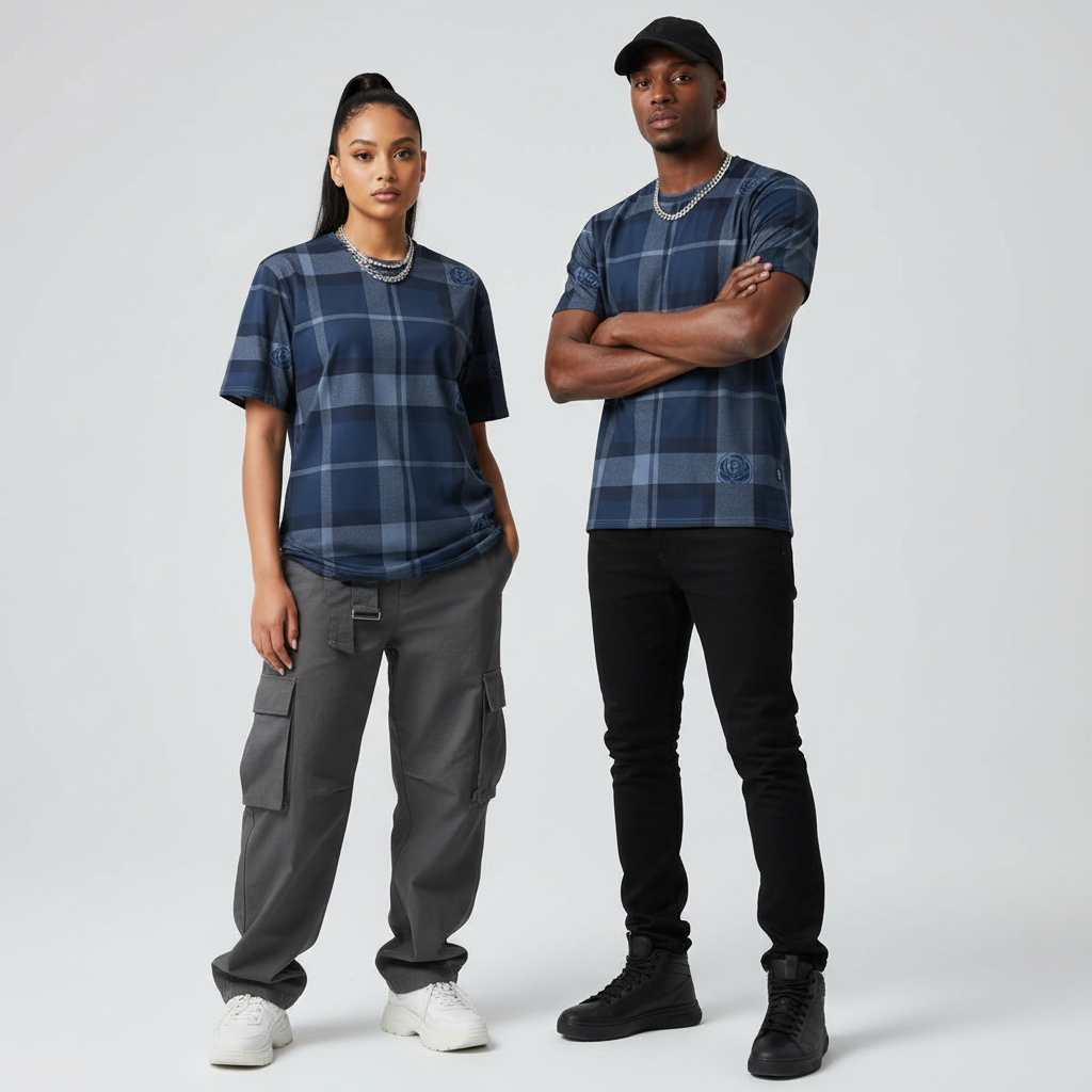 Paths of Faith Plaid - Navy Blue